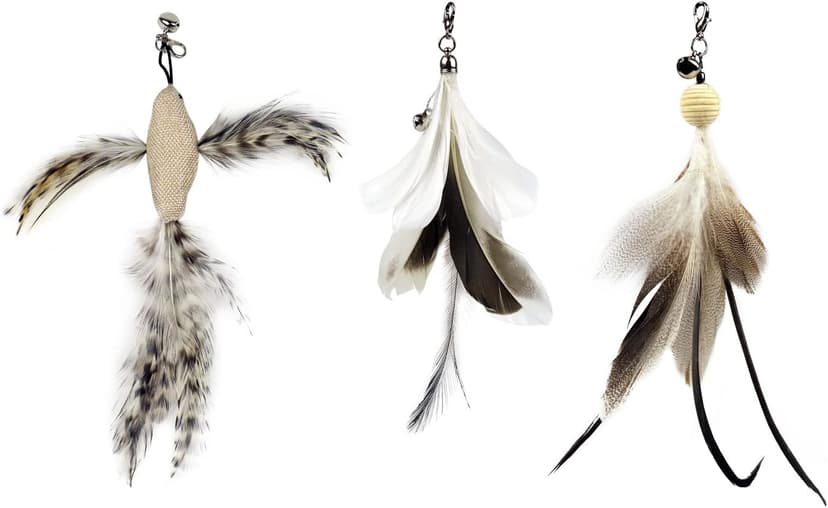 Cat Feather Toy Replacement Wand Refills, 10 Pcs Simulation Insects Bird Feathers
