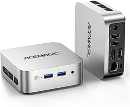 ACEMAGIC Mini Pc Computers, Intel Twin Lake N150(Turbo 3.6GHz), 16GB DDR4 RAM 1TB PCIe M.2 SSD Mini Computer, Vista V1 UHD 4K HDMI DP, Dual WiFi/Bt, Gigabit Ethernet Vesa, Home/Office Micro Pc