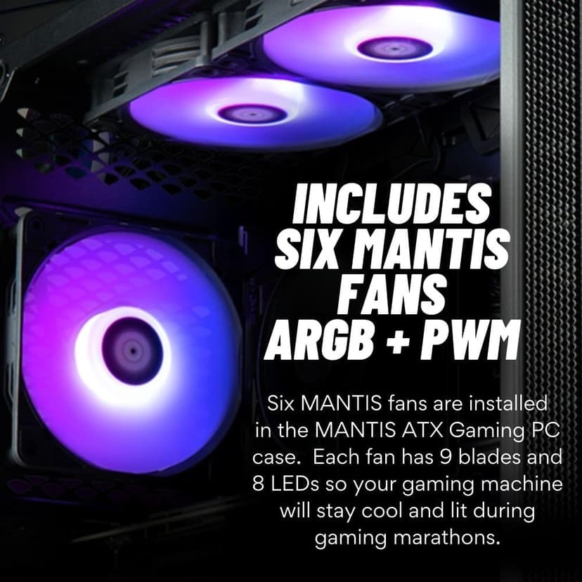 Mantis V2 Gaming Desktop PC (NVD GeForce RTX 5090, Intel 24-Core i9-14900KF Processor, WaterCooled, 64GB DDR5 RAM, 2TB NVMe Gen4 SSD, HDMI, WiFi 6E + BT, Windows 11 Pro) - Best 2024 RGB Gamer Desktop