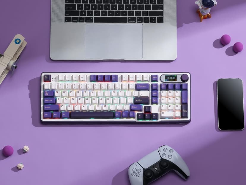 RK ROYAL KLUDGE S98 Mechanical Keyboard w/Smart Display & Knob, Top Mount 96% Wireless Mechanical Keyboard BT/2.4G/USB-C, Hot Swappable, Software Support, Massive Battery, 98 Keys