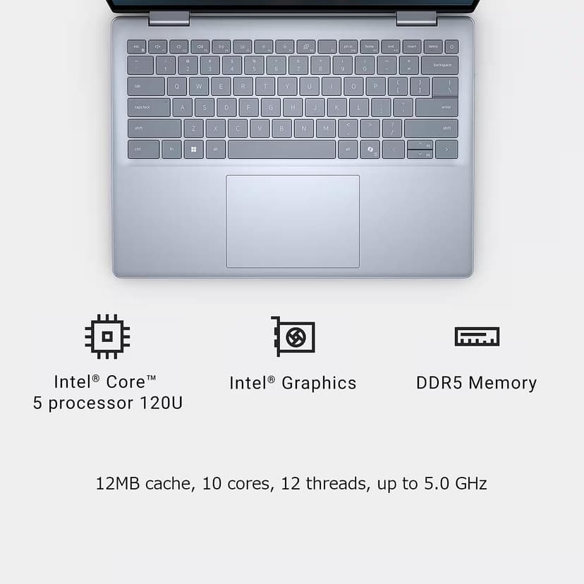 Dell Inspiron 14 Linux Laptop Computer, 14 inch FHD+ 2-in-1 Touchscreen Laptop, Intel Core 5 120U, 16GB DDR5 RAM, 1TB SSD, Backlit Keyboard, Fingerprint, Stylus Pen, Linux Ubuntu OS
