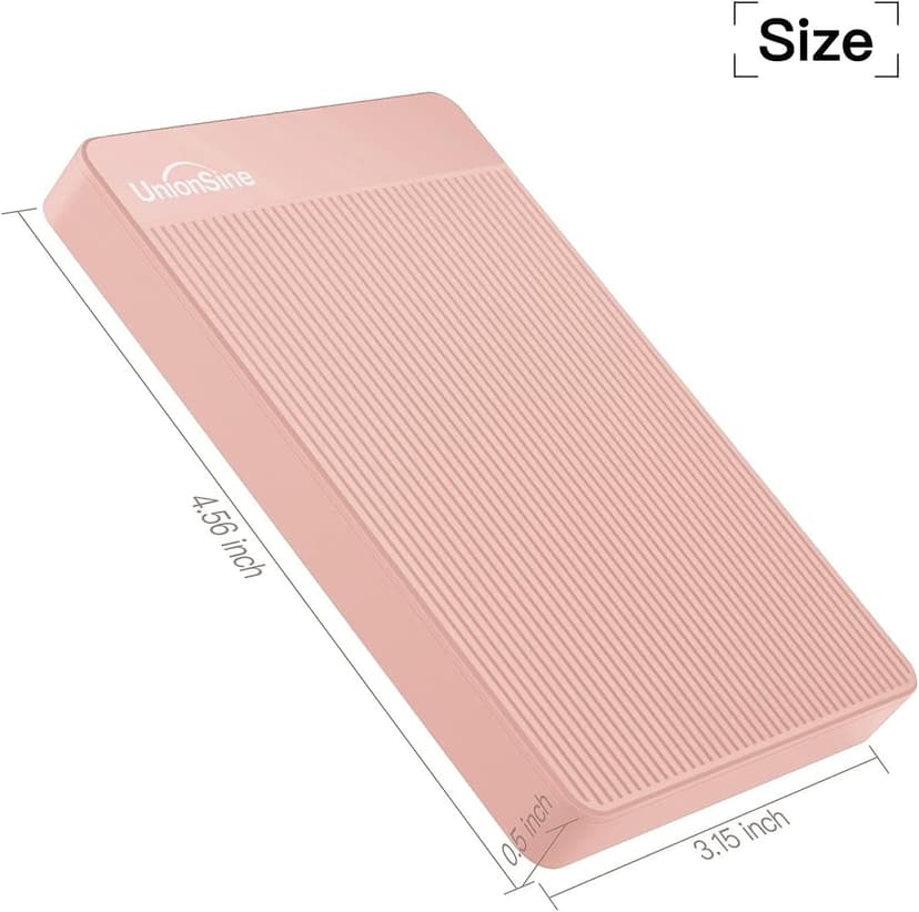 UnionSine 500GB Ultra Slim Portable External Hard Drive USB3.0 HDD Storage Compatible for PC, Desktop, Laptop,Mac, Xbox One, Xbox 360, PS4(Pink) HD-2510