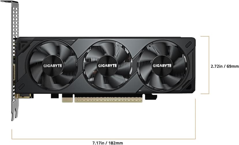 GIGABYTE GeForce RTX 5060 OC Low Profile 8G Graphics Card, 8GB 128-bit GDDR7, PCIe 5.0, Supports up to 4 displays, GV-N5060OC-8GL Video Card