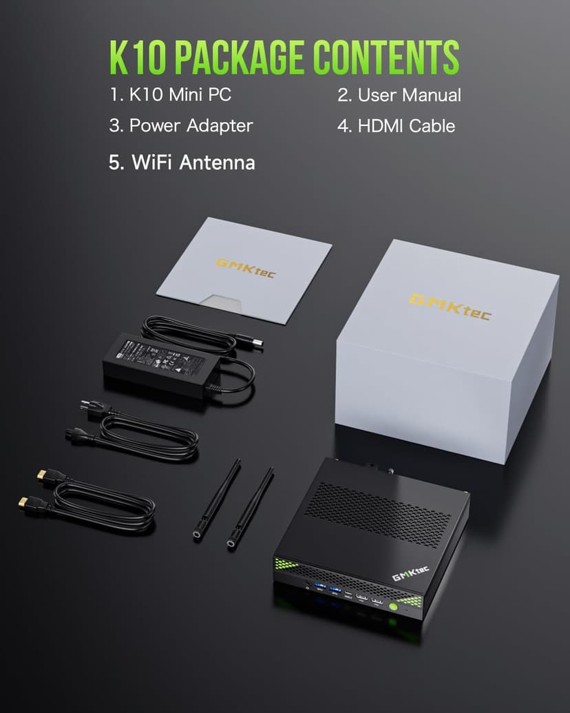 GMKtec Mini PC Workstation, Intel Core i9 13900HK(14C/20T) up to 5.4GHz, Mini Computer 32GB DDR5 RAM 1TB SSD, 8X USB Ports/COM/HDMI/DP Office Business