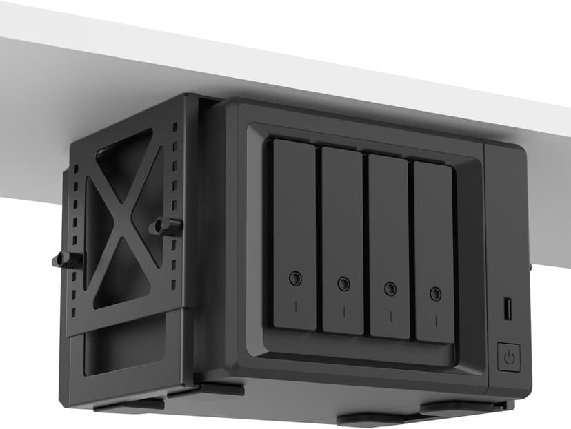 Monzlteck Adjustable Under Desk PC or NAS Mount Bracket Holder，Compatible with Desktop NAS(Network Attached Storage),CPU,UPS,Small Form Factor Desktop Tower.Xbox Series x,OptiPlex7000/7010