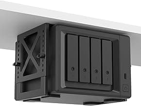 Monzlteck Adjustable Under Desk PC or NAS Mount Bracket Holder，Compatible with Desktop NAS(Network Attached Storage),CPU,UPS,Small Form Factor Desktop Tower.Xbox Series x,OptiPlex7000/7010