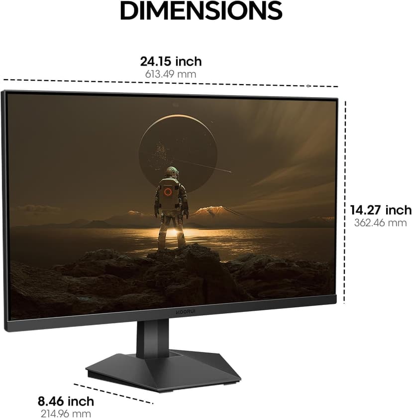 KOORUI Gaming Monitor, 27" 200Hz 1ms Fast IPS Computer Monitor, FHD HDR400 Display, 90% DCI-P3 Color Gamut PC Screen, Adaptive Sync, Ultra Slim Frame, VESA Mountable, HDMI 2.0, DP 1.4, G2711P