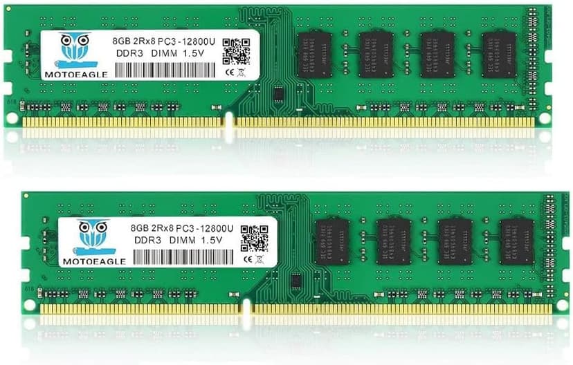 16GB (2X8GB) PC3-12800U DDR3-1600 UDIMM 2Rx8 DIMM RAM DDR3 8GB 1600MHz SDRAM 240-Pin 1.5V CL11 Non-ECC Desktop PC Memory Kit