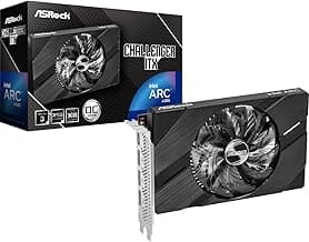 ASRock Intel ARC A380 Challenger ITX 6GB OC GDDR6 96-bit DisplayPort HDMI 0dB Silent Cooling 2250 MHz 7680 x 4320 PCI Express4.0 Graphics Card 500W