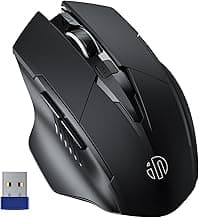 INPHIC Wireless Mouse Rechargeable, 700mAh, with USB Receiver, 6 Buttons, Ergonomic for Laptop, Computer, Mac, PC etc.