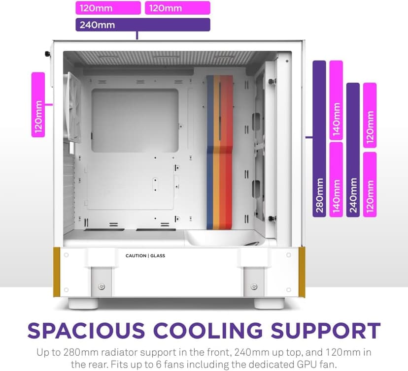 NZXT H5 Flow Starfield | Compact ATX Mid-Tower PC Gaming Case | High Airflow Perforated Front Panel | Tempered Glass Side Panel | Cable Management | 2 x 120mm Fans Included | 280mm Radiator Support