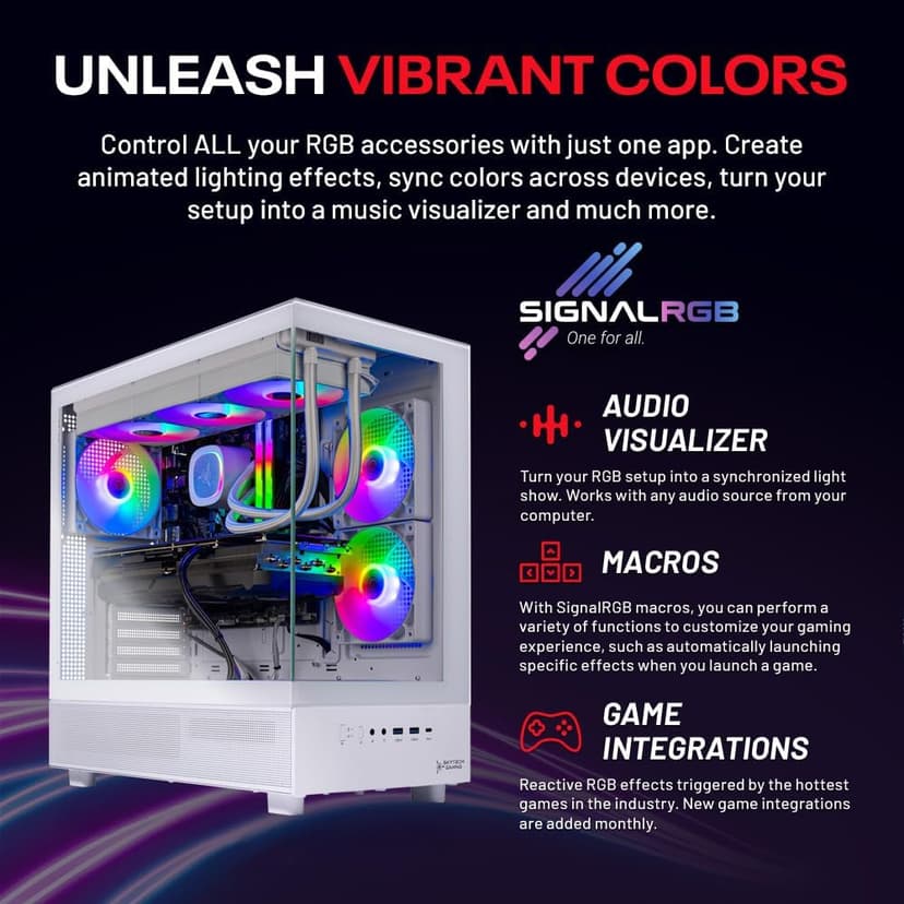 Skytech Azure Gaming PC Desktop, Ryzen 7 9700X 3.8 GHz (5.5GHz Turbo Boost), NVIDIA RTX 4060 8GB GDDR6, 1TB SSD, 16GB DDR5 RAM 6000, 650W Gold PSU, 360mm ARGB AIO, Wi-Fi, Win 11 Home