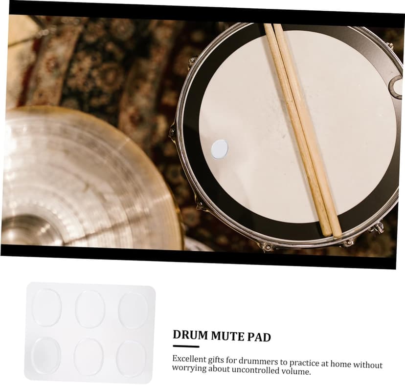 12 Pcs Drum Silence Pads Durable Drum Dampeners Cymbals Transparent Color Easy Stick Washable Accessories