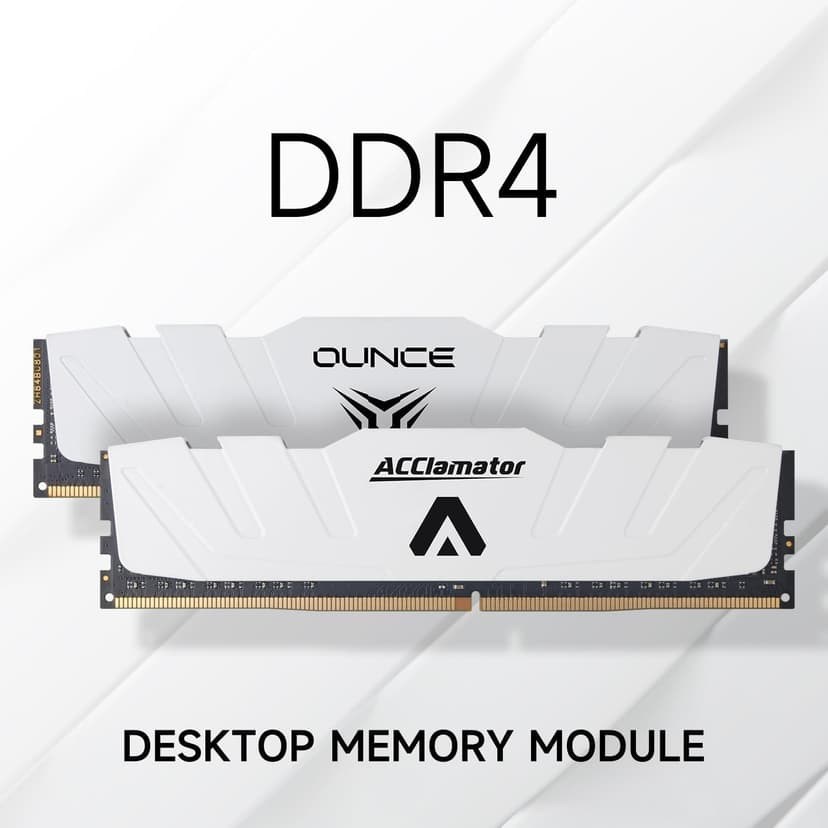DDR4 RAM 32GB (2x16GB) 3200MHz PC4-25600 XMP CL18 1.35V 288-pin Desktop PC Memory Module with Heatsink White Acclamator Ounce Series