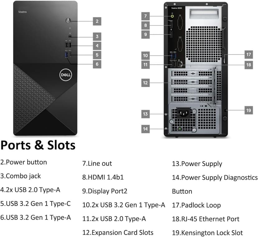 Dell Desktop Computers Tower PC for Home Business Student, 12th Gen Intel Core i3-12100 (Beat i5-10600), 32GB DDR5 RAM, 1TB PCIe SSD, WiFi 6, Bluetooth, Keyboard and Mouse, Windows 11 Pro (Renewed)