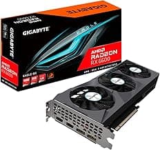 GIGABYTE Radeon RX 6600 Eagle 8G Graphics Card, WINDFORCE 3X Cooling System, 8GB 128-bit GDDR6, GV-R66EAGLE-8GD Video Card