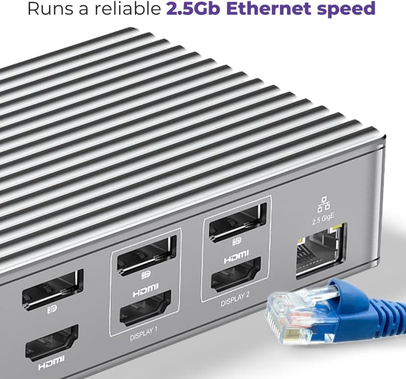 Thunderbolt 4 Dock with DisplayLink - USB-C/A MacBook Docking Station, Chrome, Windows 10/11 Compatible – 21 Ports, Dual/Triple/Quad/5 Monitor Support - 40Gbps, 150W Charging, 8K/4K Display
