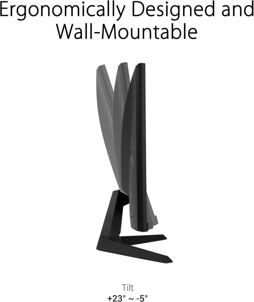 ASUS TUF Gaming 27" 1080P Monitor - Full HD, 165Hz (Supports 144Hz), 1ms, Extreme Low Motion Blur, FreeSync Premium, Shadow Boost, Eye Care, HDMI, DisplayPort, Tilt Adjustable - VG277Q1A,Black