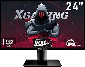 24 Inch Monitor, FHD 100Hz 1080P, IPS 16:9 Frameless Computer Monitor, 99% sRGB, Low Blue Light Eye Care, FreeSync, PC Screen Built-in Speakers, HDMI VGA Display, VESA, Tilt Adjustable, Black