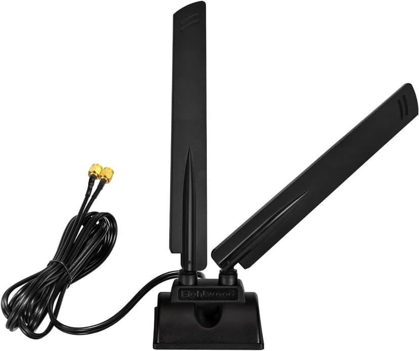 Eightwood WiFi 6E Antenna Tri-Band 6GHz 5GHz 2.4GHz RP-SMA WiFi Antenna Magnet Mount Base for PC Desktop Computer Motherboard WiFi Bluetooth Card Wireless Router