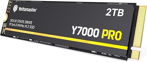 Yottamaster Y7000Pro 2TB SSD M.2 PCIe 4.0, Up to 7000MB/s, M.2 2280 NVMe Internal Solid State Drive with 3D QLC NAND Flash, Upgrade Storage for PS5, PC Computer, Laptop, Gaming
