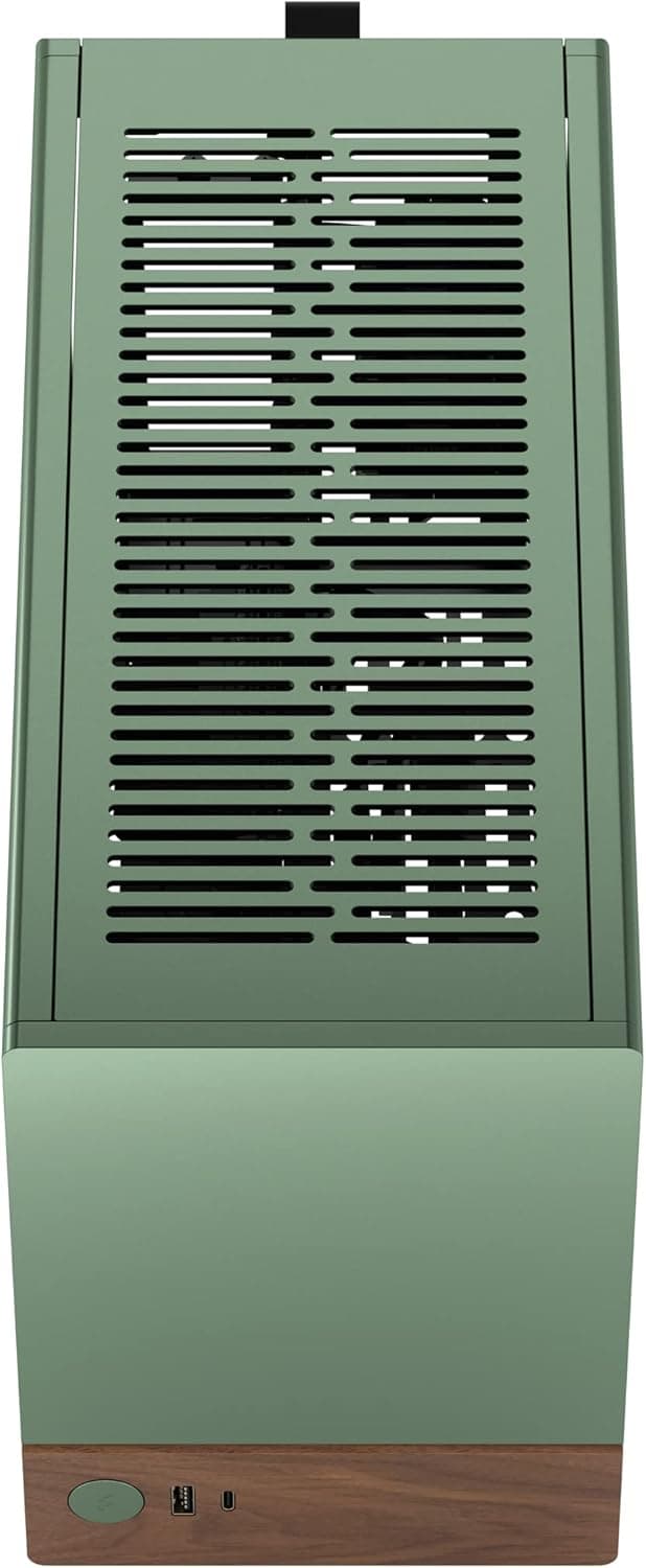 Fractal Design Terra Jade - Wood Walnut Front Panel - Small Form Factor - Mini ITX Gaming case – PCIe 4.0 Riser Cable – USB Type-C - Anodized Aluminum Panels