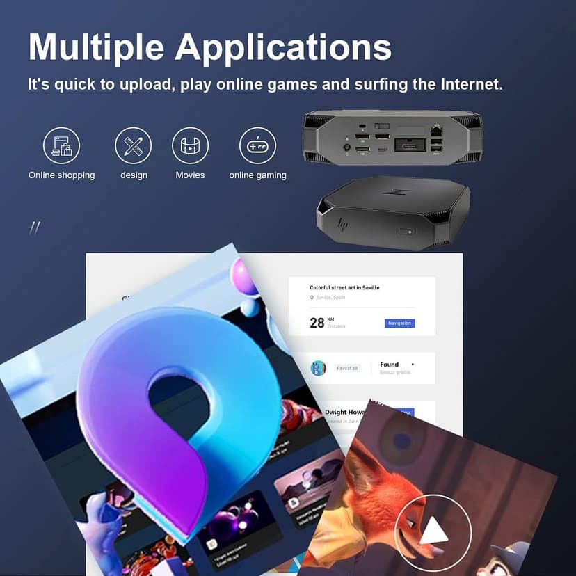 HP Z2 Mini G4 Workstation Desktop Micro PC,Core i7 Intel 8th Win 11 Tiny Computer ,32GB DDR4 Ram,1TB NVMe M.2 SSD + 1TB HDD,Built in Wifi,BT,DP,Wireless K&M,TJJ Mouse Pad (Renewed)