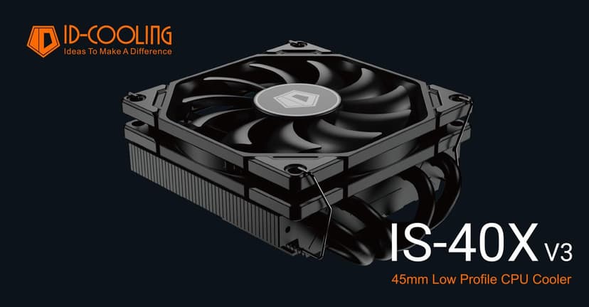 ID-COOLING IS-40X V3 45mm Height Low Profile CPU Cooler 4 Heatpipes CPU Air Cooler with 15mm Thickness Slim Fan Support Intel LGA1700/1200/115X; AMD AM5/AM4 For Desktop