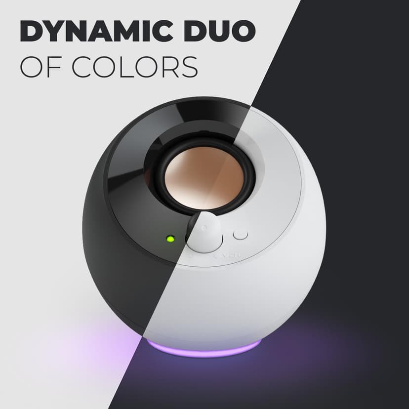 Creative Pebble SE Minimalist 2.0 USB-C Powered PC Speakers with RGB Lighting​, 3.5 mm AUX-in, Up to 4.4W RMS Power for Computers and Laptops (Black)