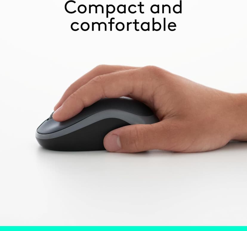Logitech M185 Wireless Mouse, 2.4GHz with USB Mini Receiver, 12-Month Battery Life, 1000 DPI Optical Tracking, Ambidextrous, Compatible with PC, Mac, Laptop - Red