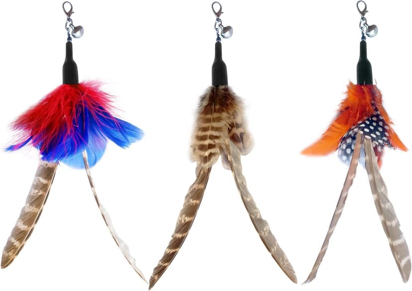 Cat Feather Toy Replacement Wand Refills, 10 Pcs Simulation Insects Bird Feathers
