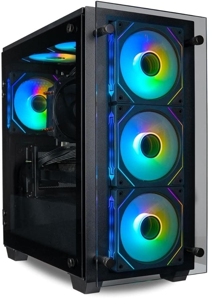 Stratos Micro Gaming Desktop PC - NVD RTX 5090, AMD Ryzen 7 9800X3D, 64GB DDR5 RAM, 2TB NVMe SSD, WiFi, Windows 11 Pro - Gamer Computer