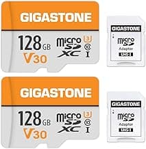 GIGASTONE 128GB 2-Pack Micro SD Card, 4K Video Pro, Compatible with GoPro, Security Camera, Dash cam, Drone, 95MB/s MicroSDXC Memory Card UHS-I V30 Class 10, with 2 SD Adapter