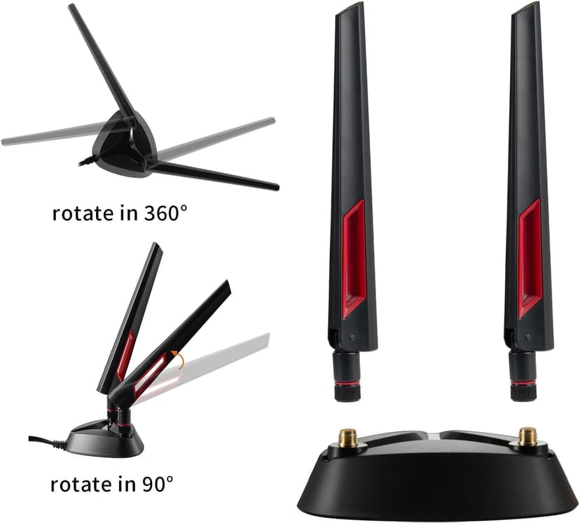 9dBi WiFi 6 6E Tri-Band 2.4GHz + 5 GHz + 6GHz Magnetic Base Gaming Antenna for WiFi 6 6E Router PC Desktop Computer PCI-E Card Bluetooth Gaming Motherboard