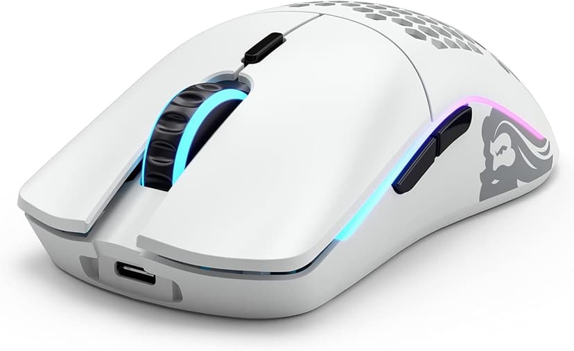 Glorious Model O Wireless Gaming Mouse - Superlight, 69g Honeycomb Design, RGB, Ambidextrous, Lag Free 2.4GHz Wireless, Up to 71 Hours Battery - Matte White