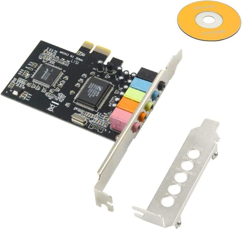 5.1 Internal PCIe Sound Card for PC Windows 8 7 with Low Profile Bracket, 3D Stereo PCI-e Audio Card, CMI8738 Chip 32/64 Bit Sound Card PCI Express Adapter