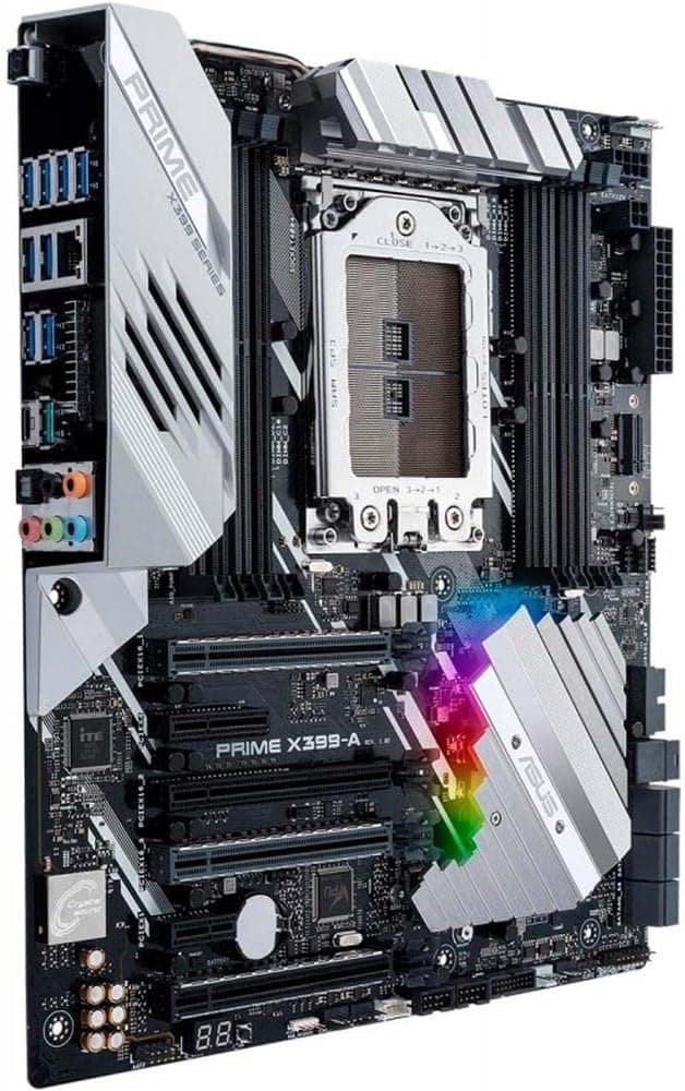 ASUS PRIME X399-A AMD Threadripper TR4 DDR4 M.2 U.2 X 399 EATX HEDT Motherboard with USB 3.1 Gen2, AURA Sync RGB Lighting and 3D Printing Mounts
