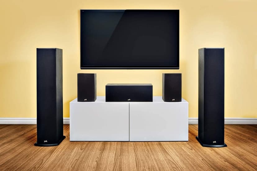 Polk Audio T15 Home Theater and Stereo Bookshelf Speakers – Deep Bass Response, Dolby and DTS Surround, Wall-Mountable, Pair, Black
