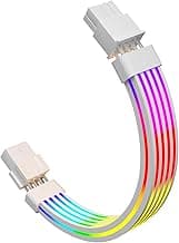 Sirlyr 8 Pin RGB GPU Cable,RGB PSU Cables Extension - Addressable 5V3Pin ARGB PC Case Decor for RTX 3060 4060 4070 Radeon RX 6600 580 Graphics Card Power Supply White