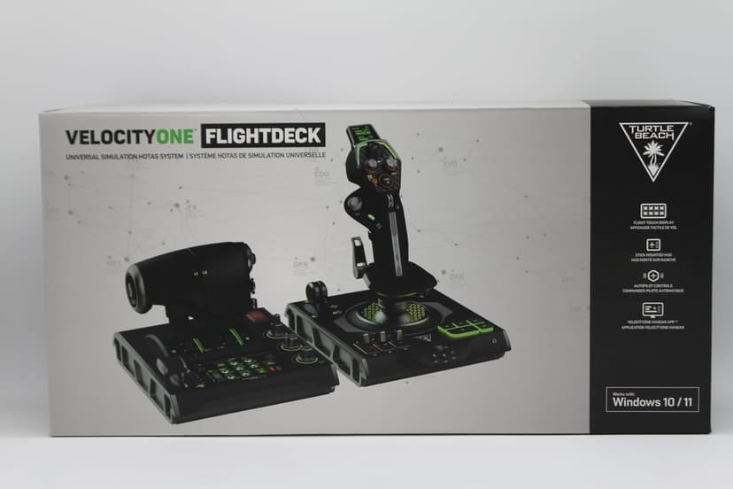 Turtle Beach VelocityOne Flightdeck Universal HOTAS Simulation System Joystick & Throttle for Air & Space Combat Simulation For Windows 10 & 11 PCs – Touch Display & Buttons, 139 Programmable Controls