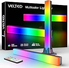RGB Light Bar, Music Sync RGB IC LED Lights Bars, USB Powered Ambient Lighting, Remote Control Color Changing Gaming TV Backlight, 8 Dynamic Modes for PC Room Monitor Desk