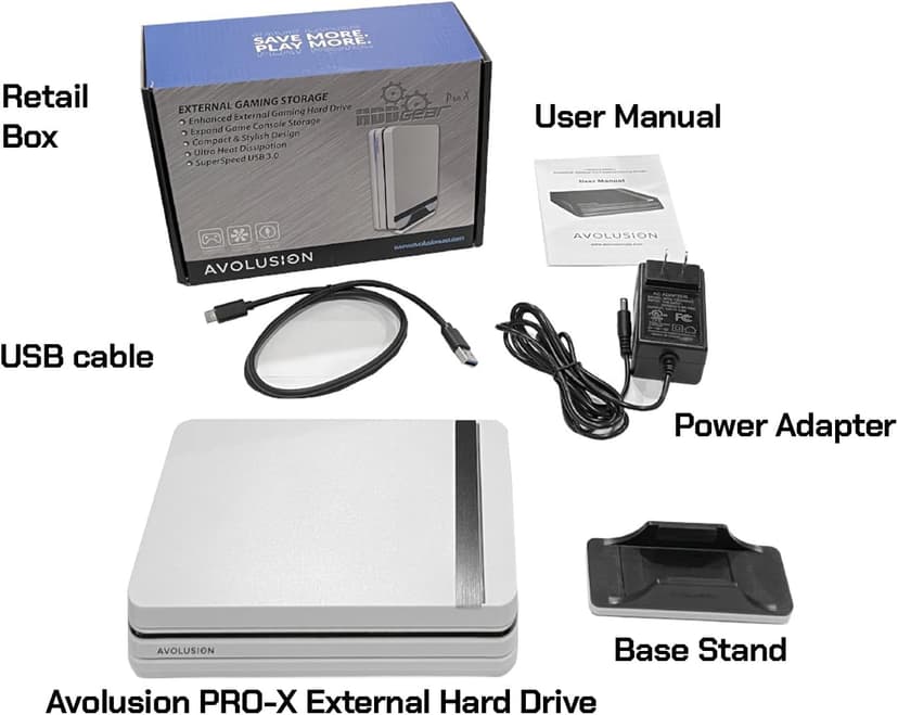 Avolusion PRO-X Series USB 3.0 External Hard Drive for WindowsOS Desktop PC/Laptop (White) - 2 Year Warranty (16TB) (Renewed)