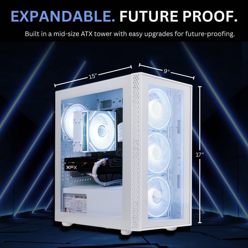 NOVATECH Phantom - Prebuilt Gaming PC Desktop Computer - RTX 3050 - Intel i7 Xeon 3.5GHz - 16GB RAM - 512GB M.2 SSD WiFi/BT, Win 11 Pro - Gaming Computer Tower, Pre Built PC Gaming - 1 Year Warranty