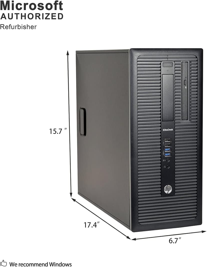HP EliteDesk 800 G1 Small Form Business High Performance Desktop Computer PC (Intel Core i5 4570 up to 3.9GHz, 16G RAM, 120G SSD+1T HDD, DVD-ROM, WiFi, DP, Windows 10 Professional) (Renewed)
