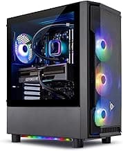 Skytech Gaming Shadow Gaming PC Desktop – AMD Ryzen 7 5700X 3.4 GHz, NVIDIA RTX 4060, 1TB NVME SSD, 16GB DDR4 RAM 3200, 600W Gold PSU, 11AC Wi-Fi, Windows 11 Home 64-bit,Black