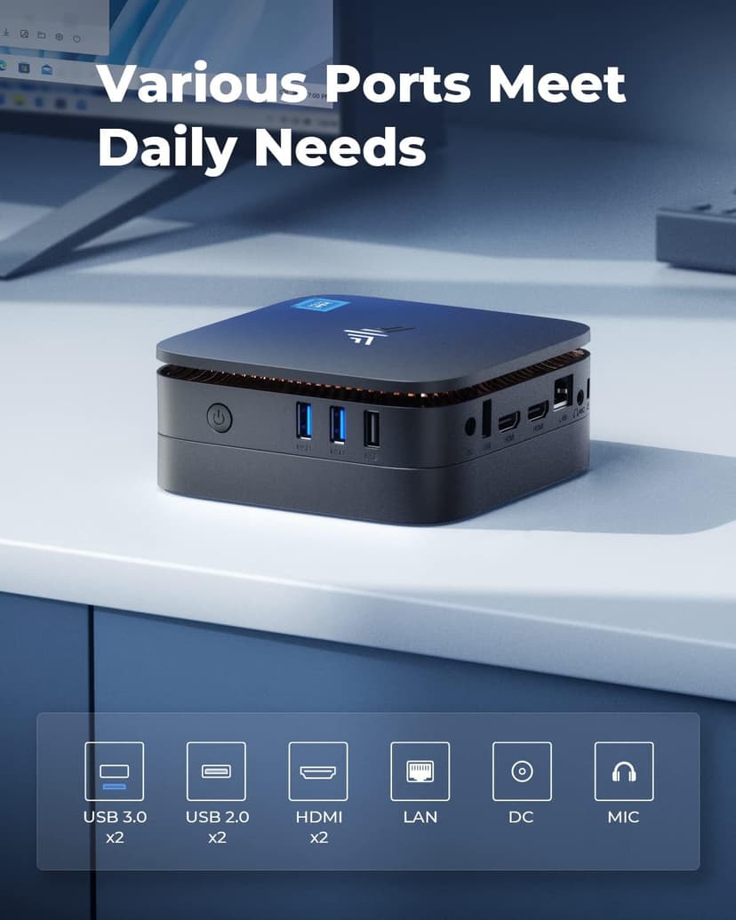 KAMRUI AK1PLUS Mini PC Computer, 12th Alder Lake- N95 up to 3.4 GH, 16GB RAM 512GB M.2 SSD, Mini Desktop Computer, Support 2.5" SSD (up to 2TB), WiFi, BT, 4K, HTPC for Business, Home, Office