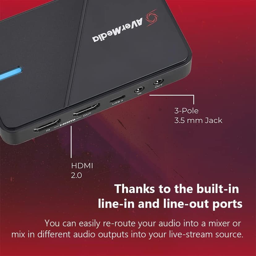 AVerMedia 4K Capture Card for Streaming,1440p120 Video Capture Device for PS5/Pro, Xbox Series X/S, Nintendo Switch, PC, compatible with Twitch, OBS, Windows, Mac - GC551G2 Live Gamer Extreme 3