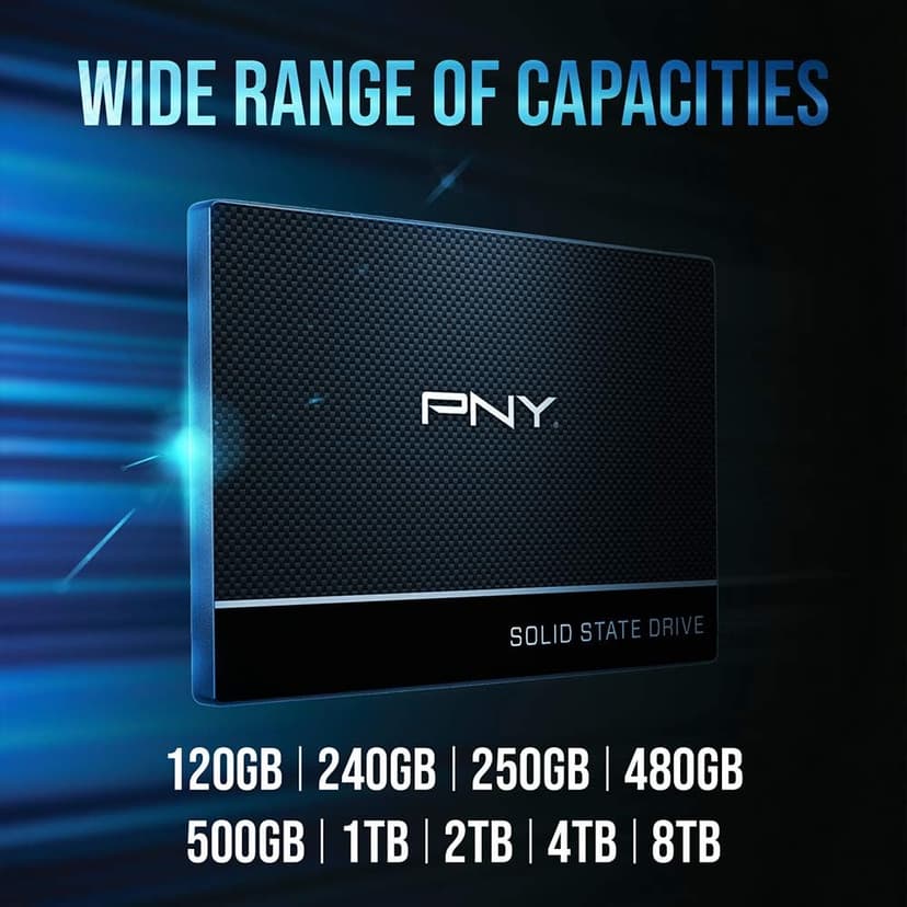 PNY CS900 500GB 3D NAND 2.5" SATA III Internal Solid State Drive (SSD) - (SSD7CS900-500-RB)