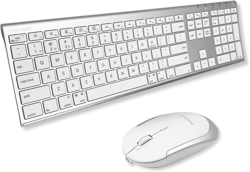 Macally Premium Bluetooth Keyboard and Mouse for Mac | Compatible Wireless Apple Keyboard and Mouse Combo (110 Keys Multi-Device Rechargeable) for MacBook Pro/Air and iMac