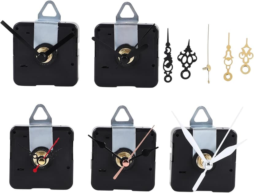 5 Pcs Clock Movement Mechanism Parts Silence Quartz DIY Wall Clock with 7 Different Pairs Clock Hands Replacement Kit